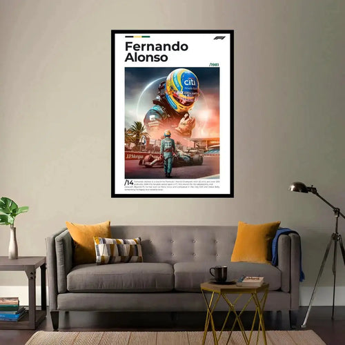 Fernando Alonso F1 Legend Minimalist Art Print