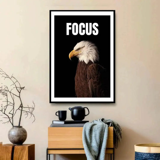 "FOCUS" Bald Eagle Motivational Wall Art