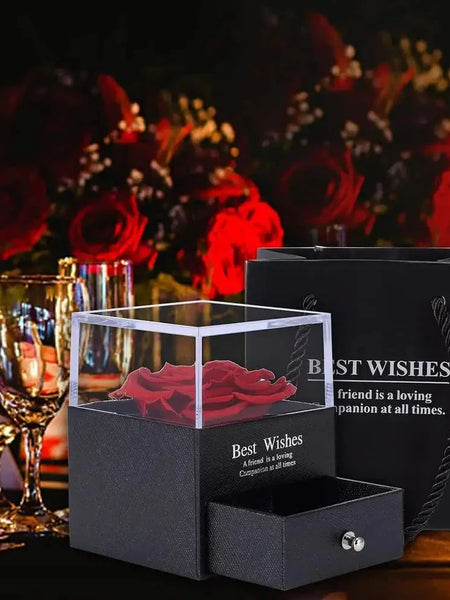 Forever Rose Flower & Premium Necklace Box Set – Timeless Elegance by Jolly Gifts And Arts