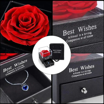 Forever Rose Flower & Premium Necklace Box Set – Timeless Elegance by Jolly Gifts And Arts