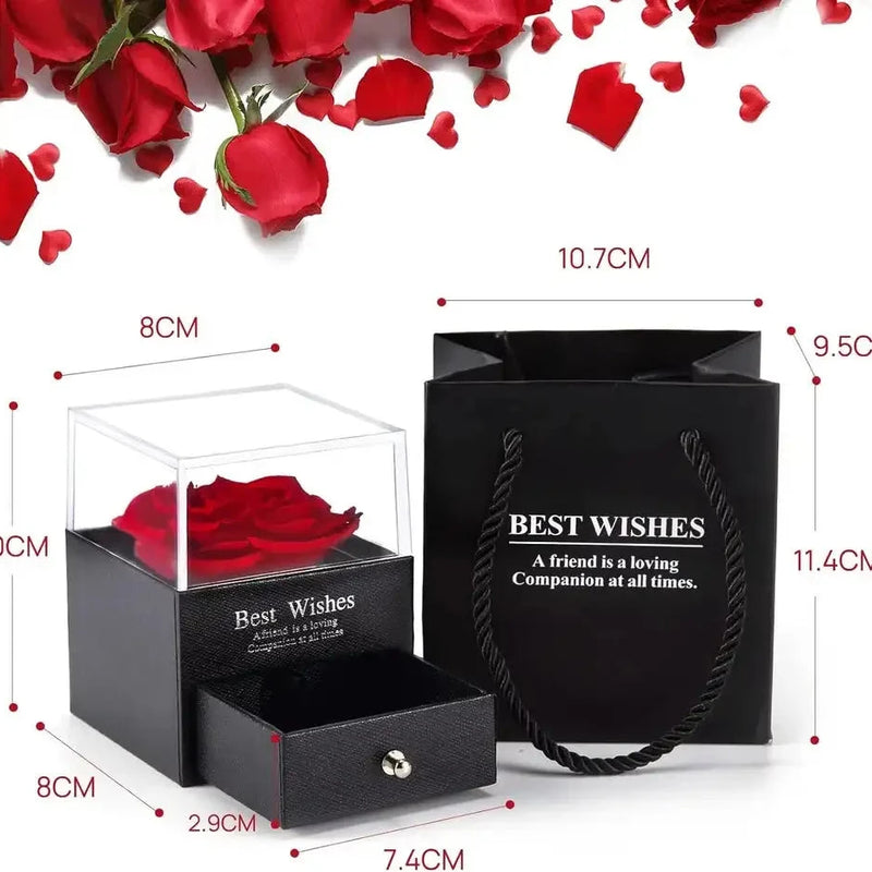 Forever Rose Flower & Premium Necklace Box Set – Timeless Elegance by Jolly Gifts And Arts