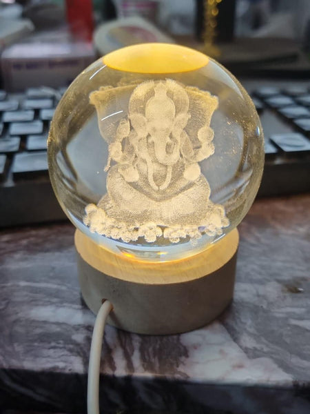 Ganesh Crystal LED Lamp Jolly Gifts And Arts