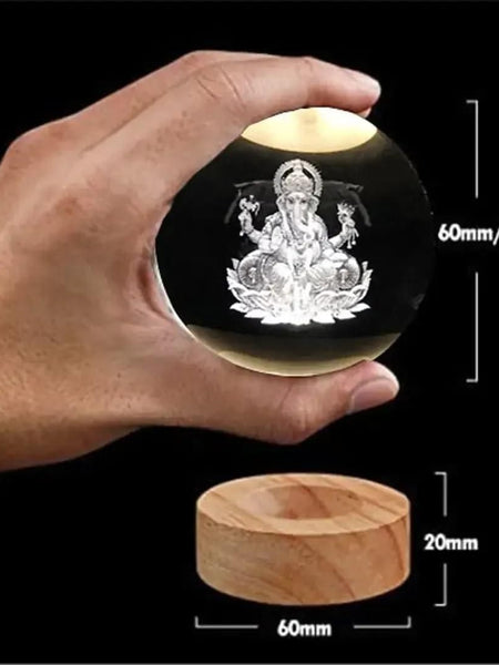 Ganesh Crystal LED Lamp Jolly Gifts And Arts