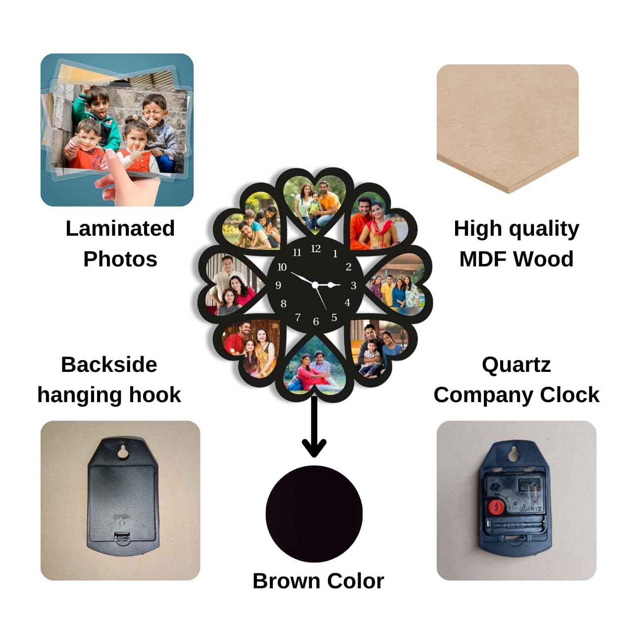 Heart shape Wall Clock