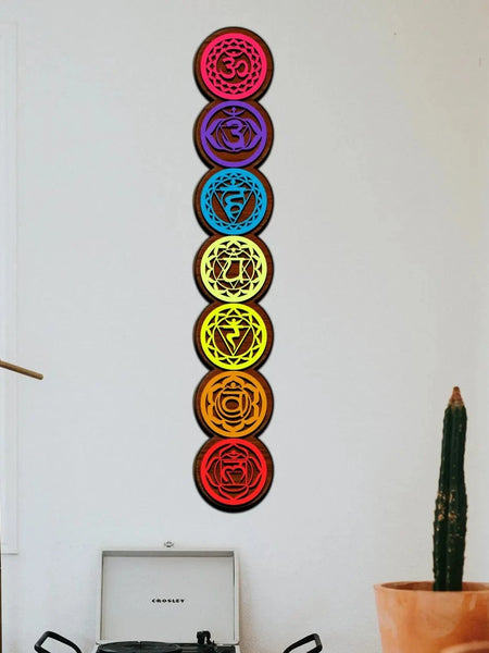 7 Chakra Layered Wooden Wall Art