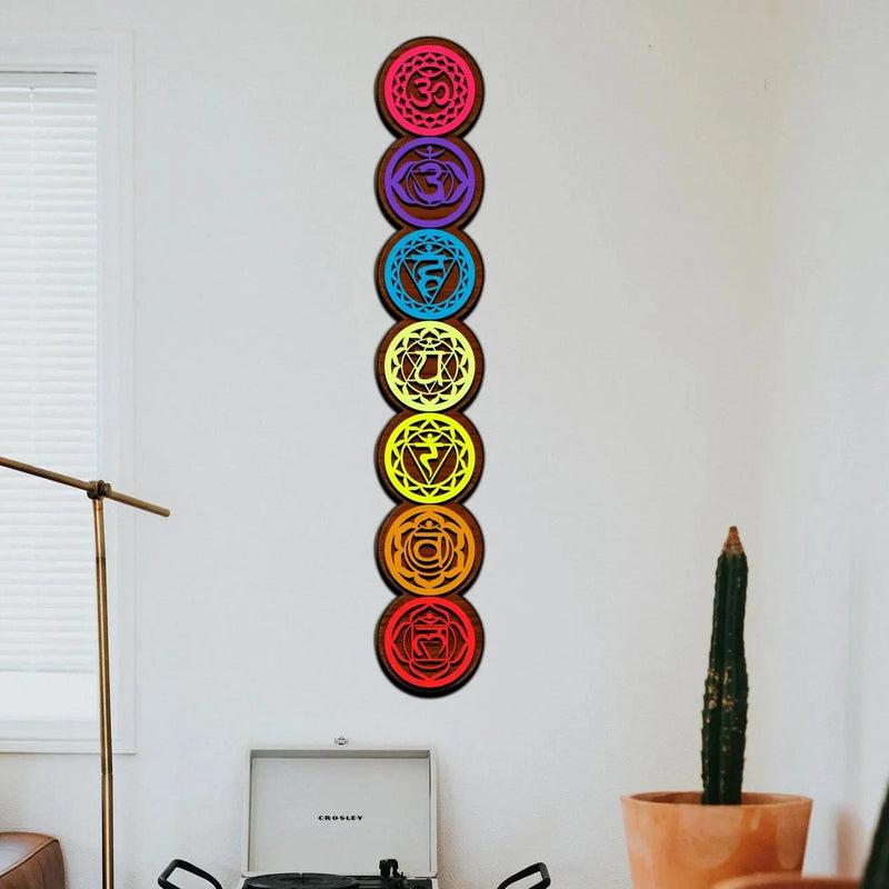 7 Chakra Layered Wooden Wall Art