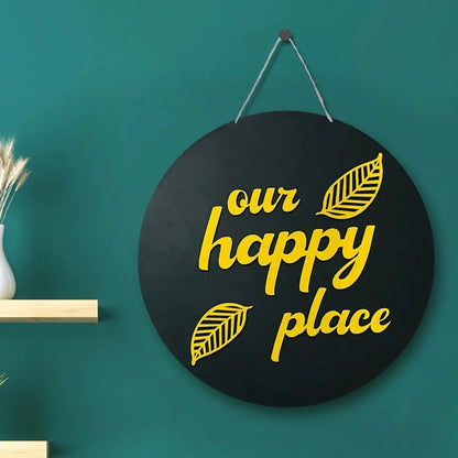 "Our Happy Place" round wall sign Art -  - Jolly Gifts And Arts