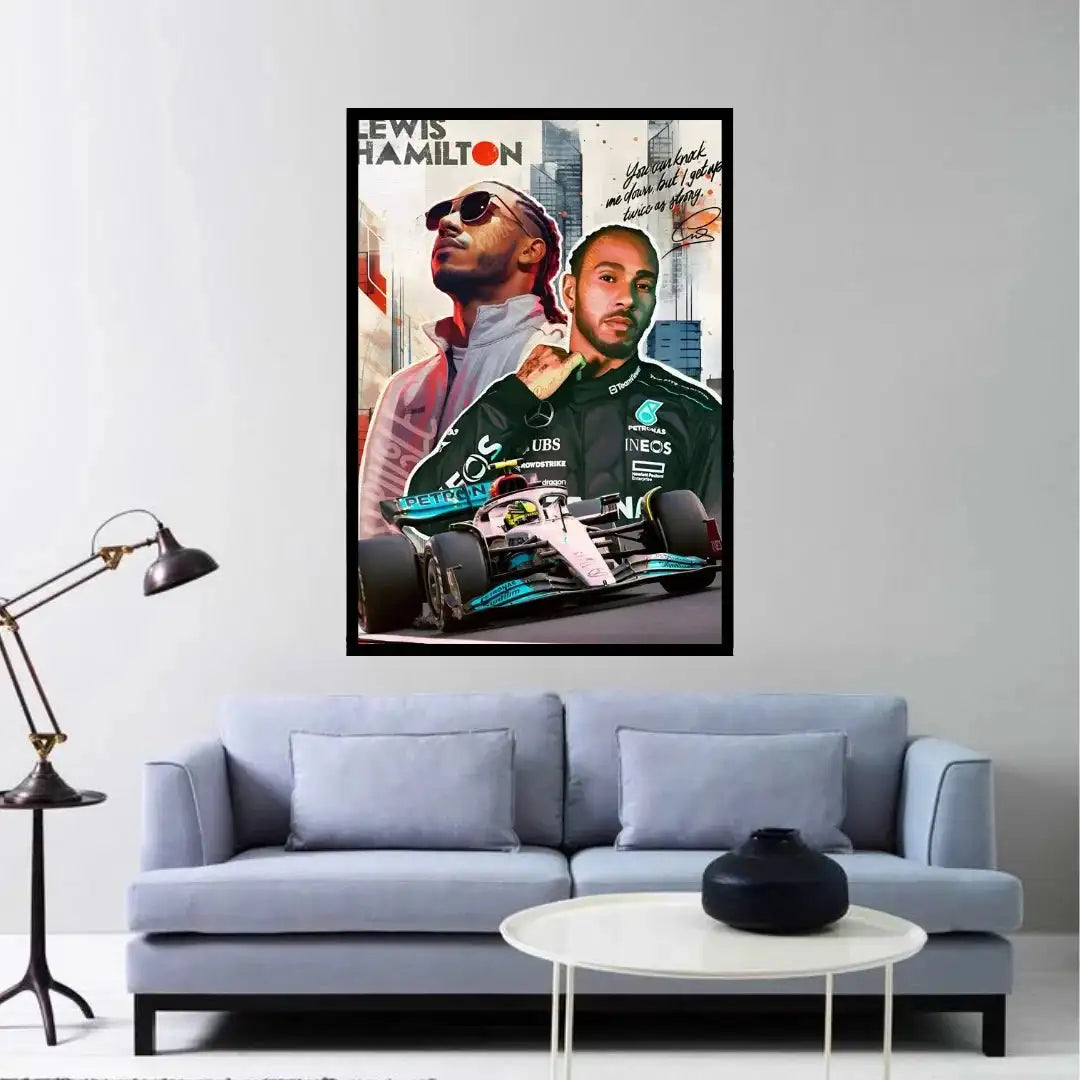 Lewis Hamilton Legacy F1 Pop Art Poster with Quote