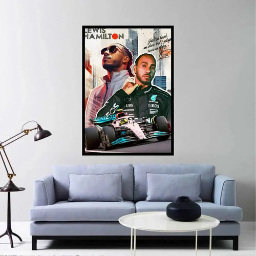 Lewis Hamilton Legacy F1 Pop Art Poster with Quote
