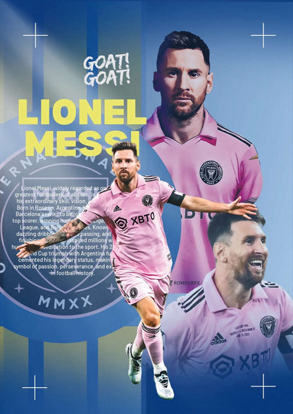 Lionel Messi Football Legend Art Poster Set - 8 Iconic Unframed Prints