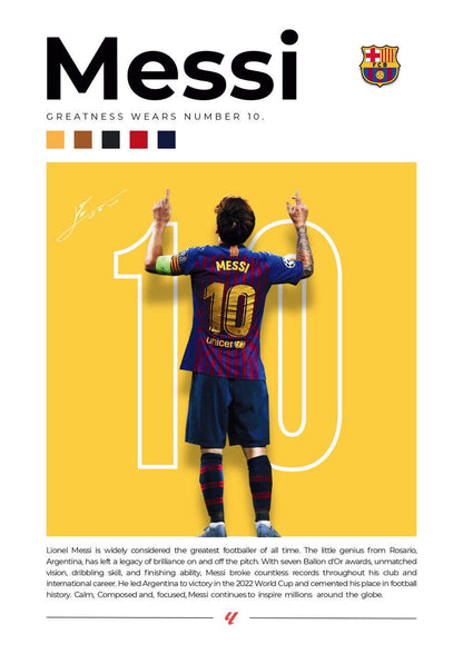 Lionel Messi Football Legend Art Poster Set - 8 Iconic Unframed Prints