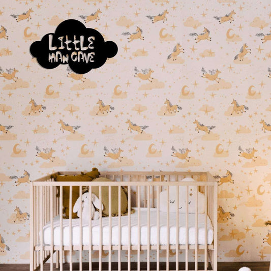 "Little Man Cave" Cloud Wall Decor