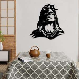 Lord Shiva Face Wooden Wall Hanging for Home