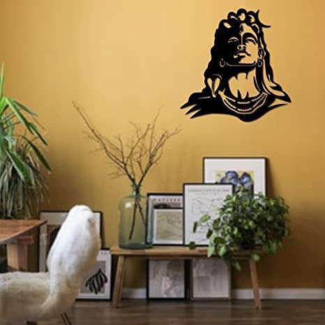 Lord Shiva Face Wooden Wall Hanging for Home