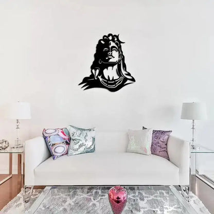 Lord Shiva Face Wooden Wall Hanging for Home