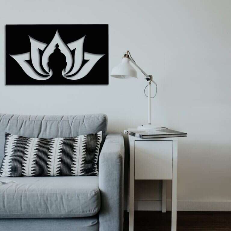 Lotus Flower & Buddha Head Wall Art