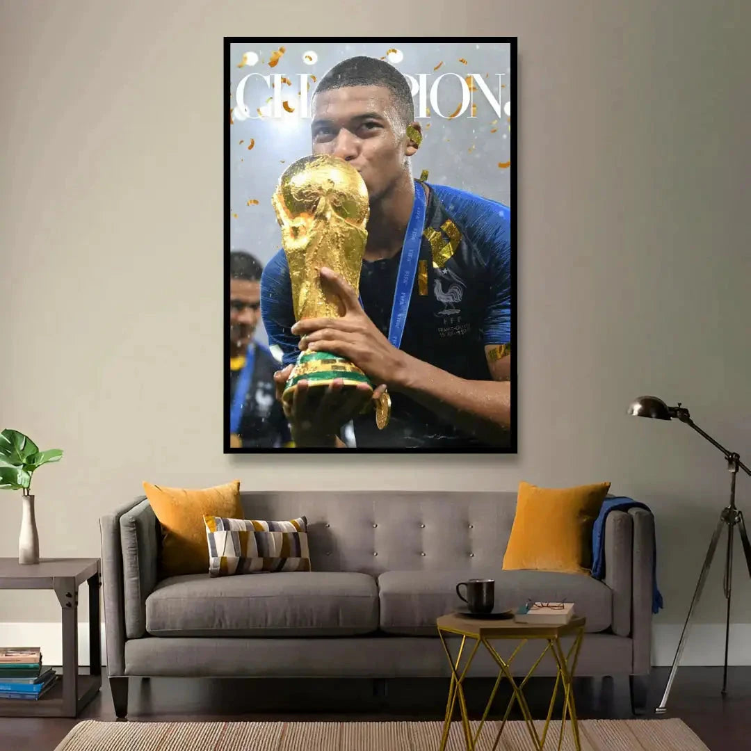 Mbappe The Golden Kiss - Youngest World Cup Winner Art Print