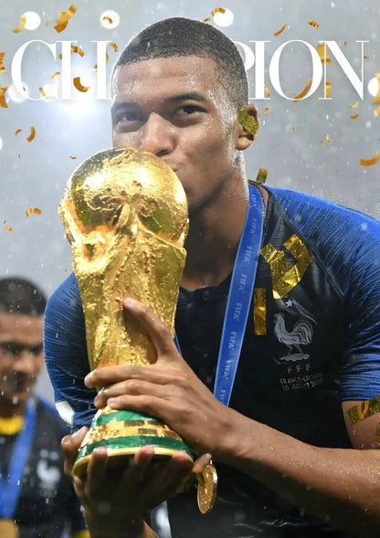Mbappe The Golden Kiss - Youngest World Cup Winner Art Print