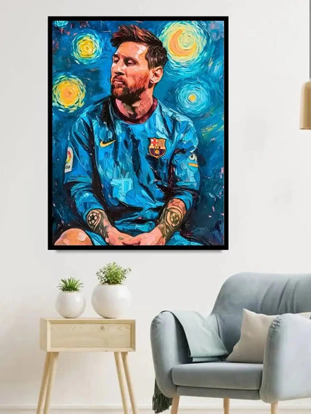 Messi Starry Night Art Print