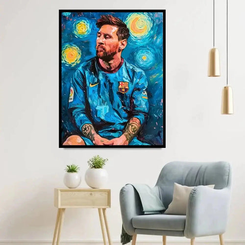 Messi Starry Night Art Print