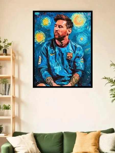 Messi Starry Night Art Print