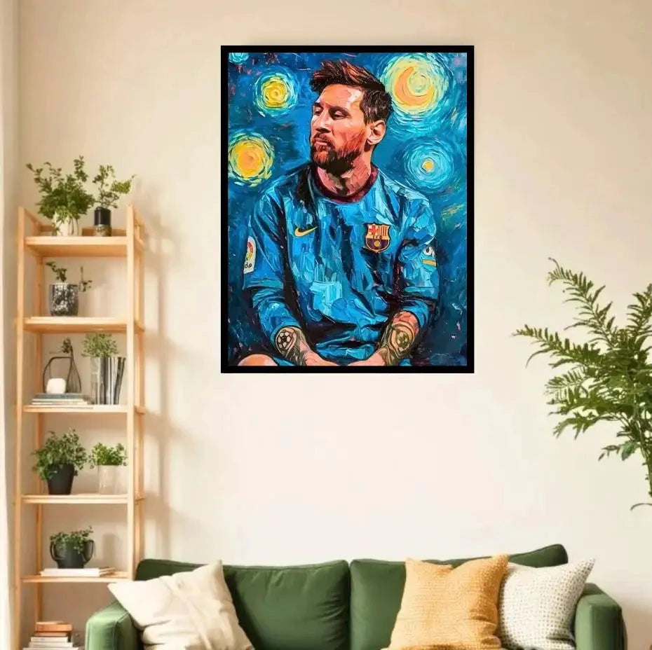 Messi Starry Night Art Print