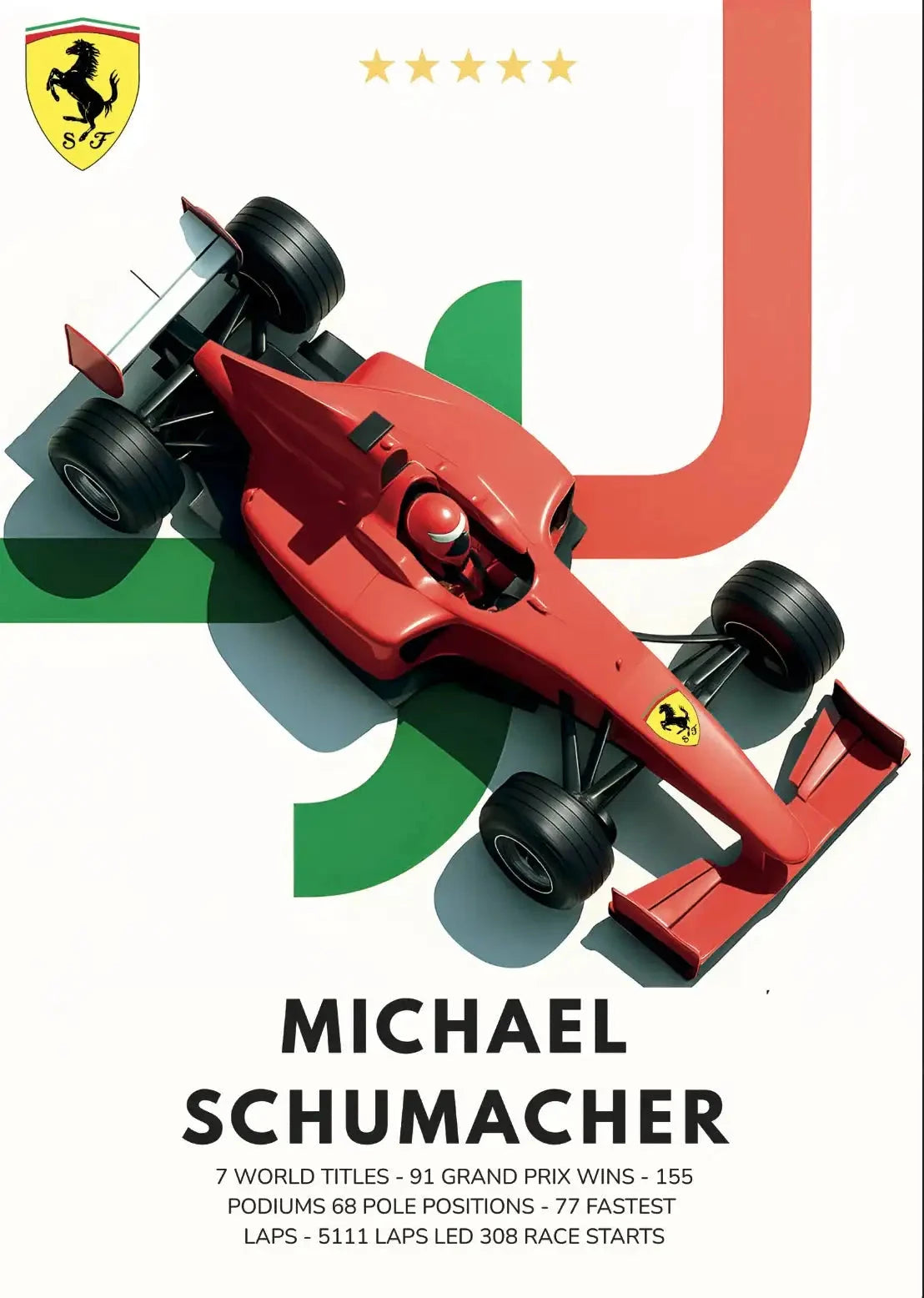 Michael Schumacher Ferrari F1 Legend Minimalist Art