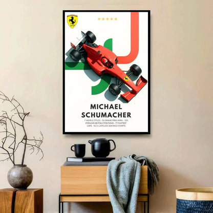 Michael Schumacher Ferrari F1 Legend Minimalist Art