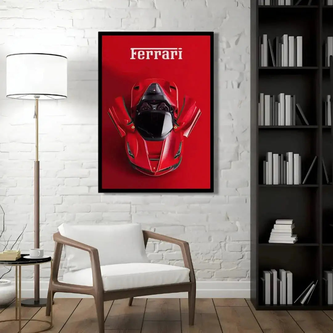 Minimalist Red LaFerrari Design Poster