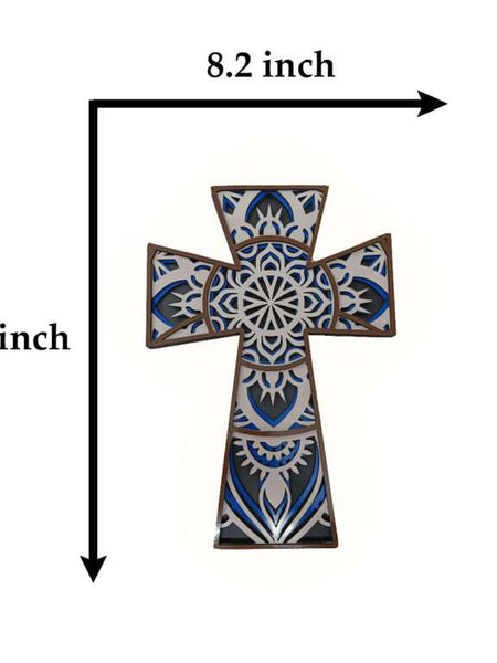 Multi Layered Mandala Cross Wall Art