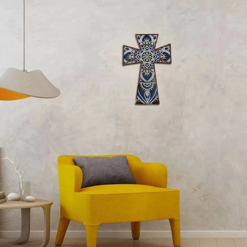 Multi Layered Mandala Cross Wall Art