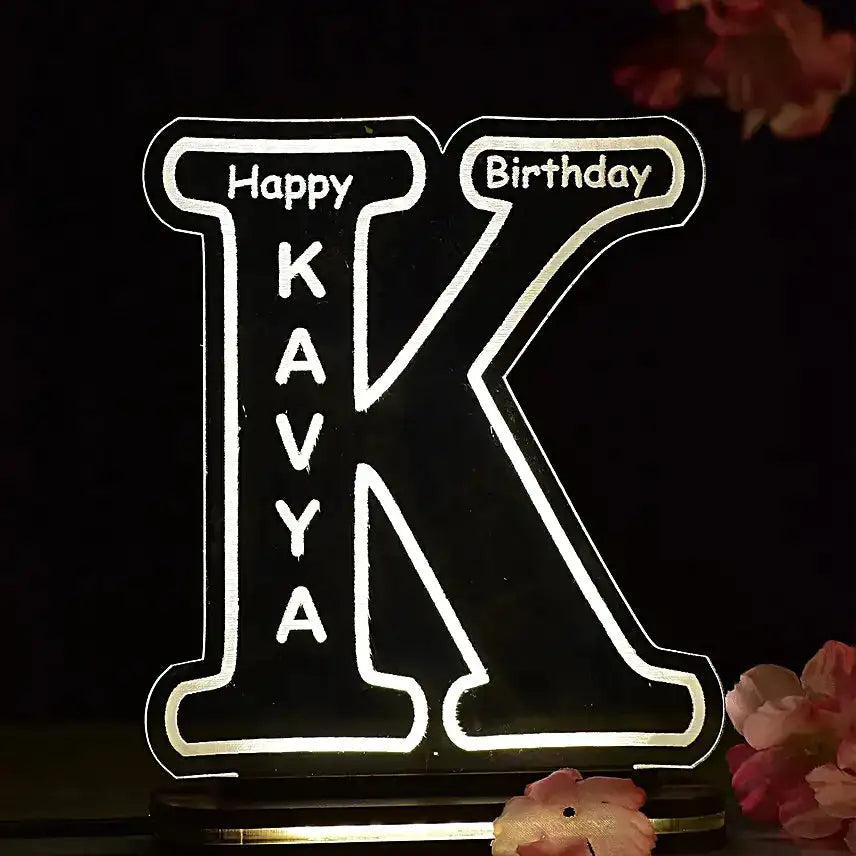 Personalized Warm White LED Alphabet Lamp, Custom Name & Occasion Gift