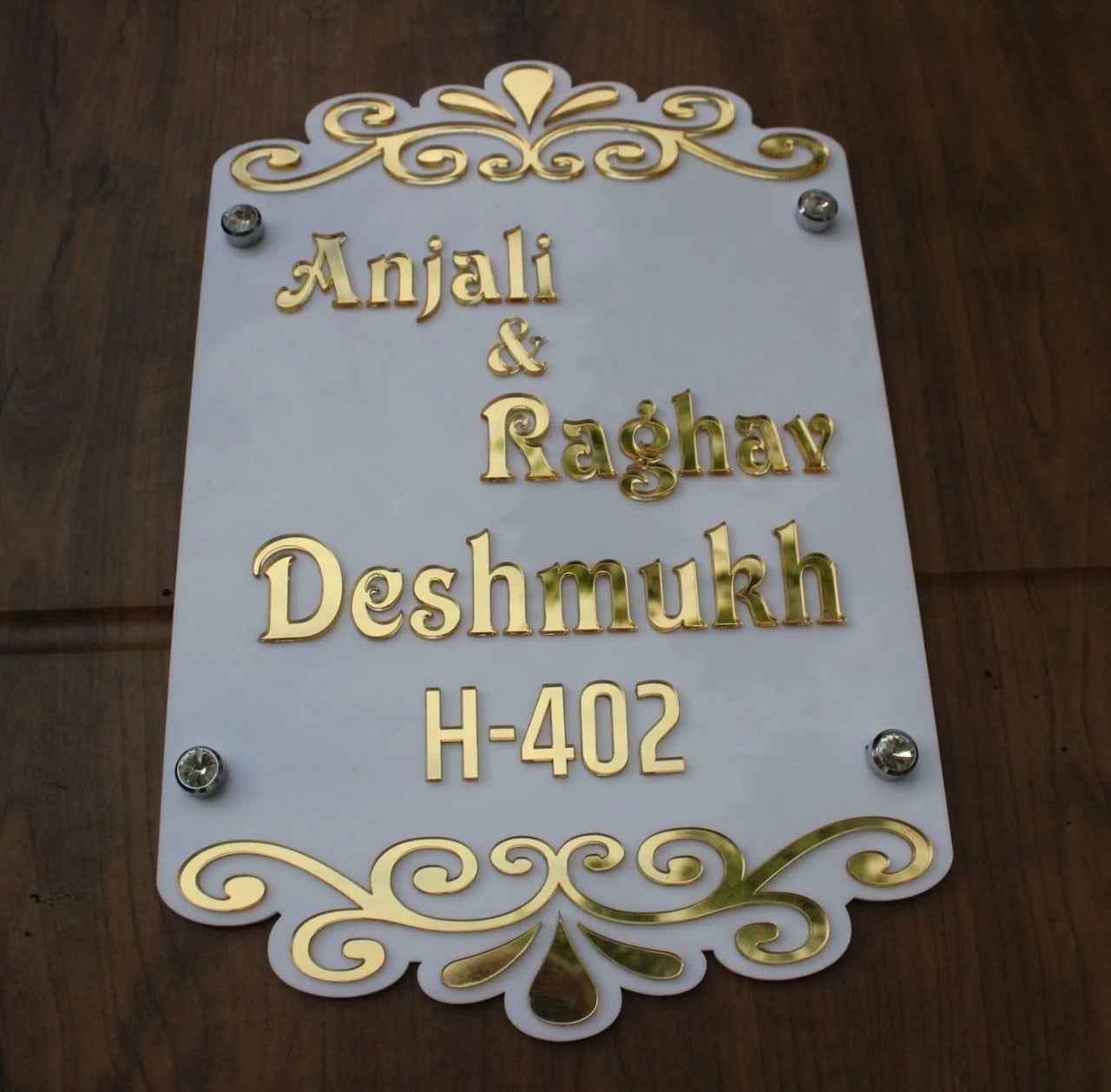 Ornate White & Gold 3D Letter Name Plate Jolly Gifts And Arts