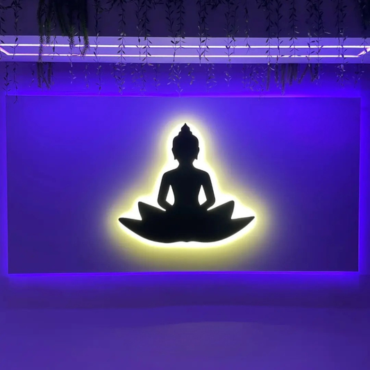 Peaceful Buddha Black Metal Wall Decor for Yoga & Meditation Space -  - Jolly Gifts And Arts