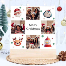 Custom Wooden Christmas Photo Scene Frame, Personalized Festive Holiday Decor Gift