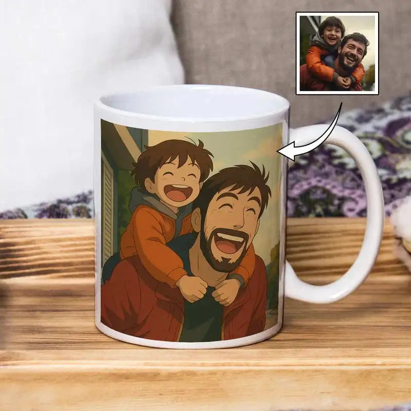 Personalized Anime Ghibli Image Coffee Mug Gift For Dad