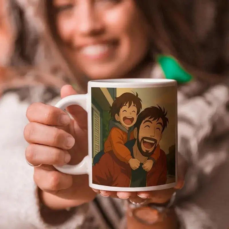 Personalized Anime Ghibli Image Coffee Mug Gift For Dad