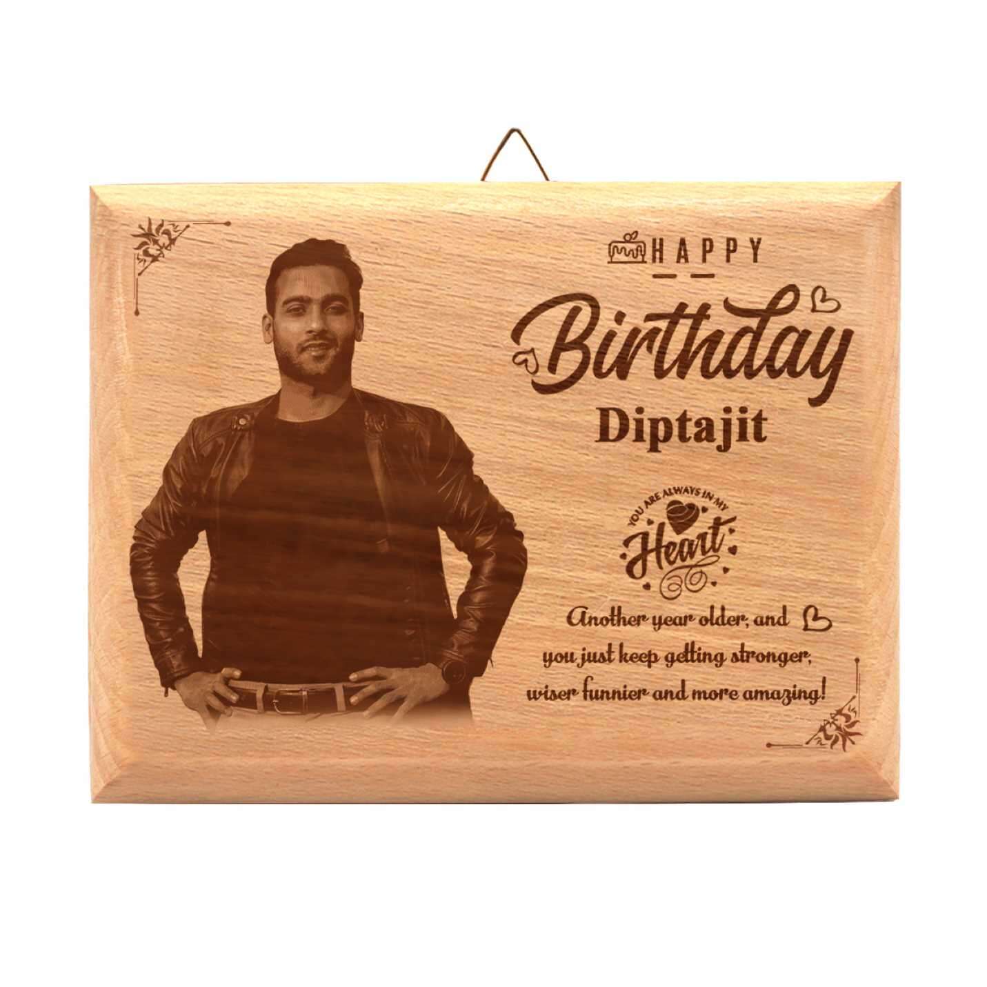 Personalized Engraved Wooden Photo Frame for Husband's Birthday – 5x4 Inch Hardwood Keepsake