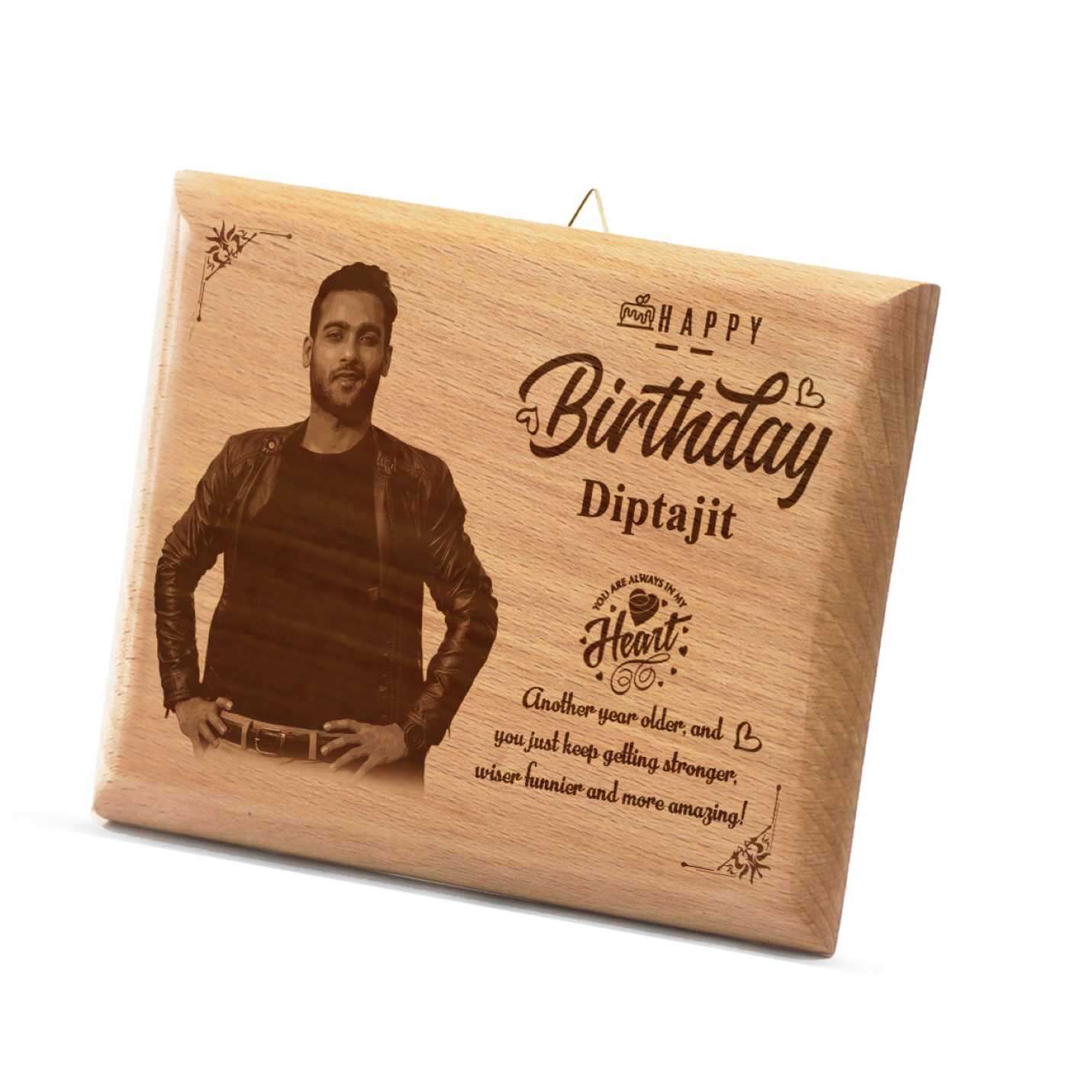 Personalized Engraved Wooden Photo Frame for Husband's Birthday – 5x4 Inch Hardwood Keepsake