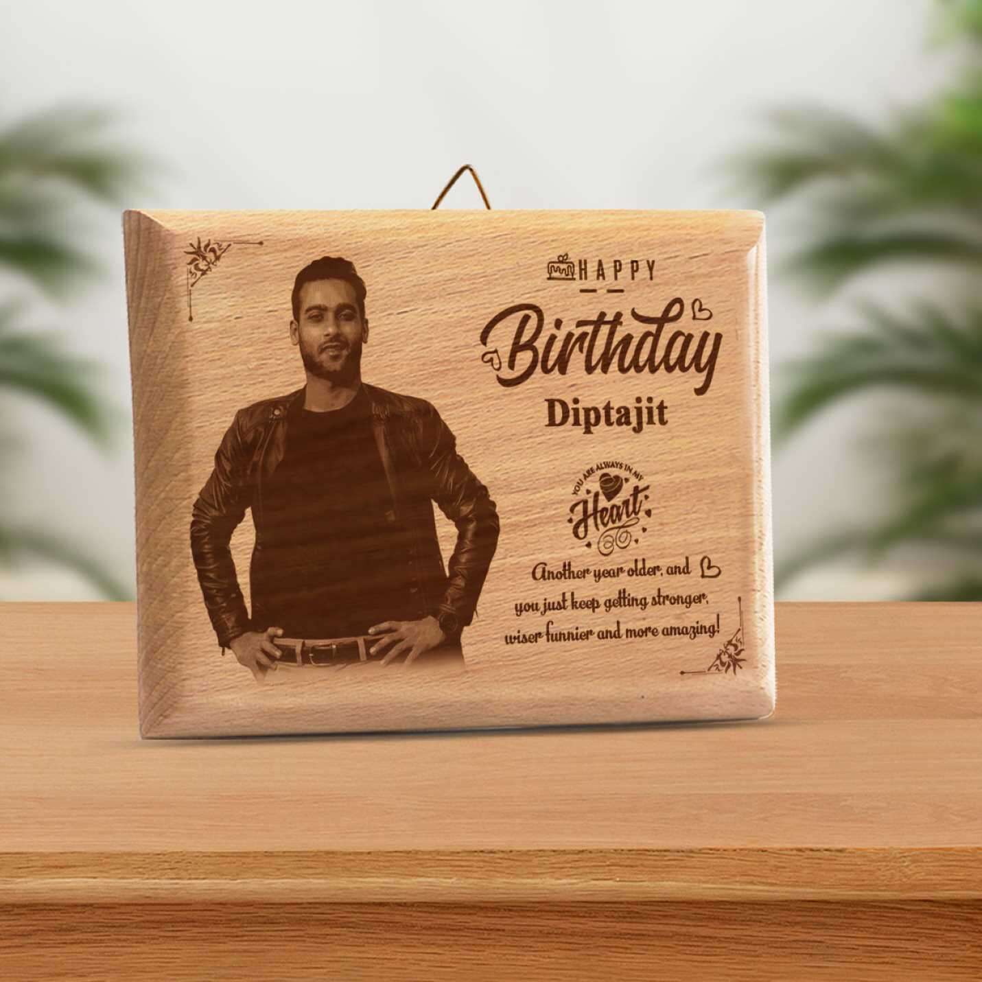 Personalized Engraved Wooden Photo Frame for Husband's Birthday – 5x4 Inch Hardwood Keepsake