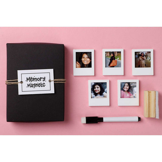 Personalized Photo Fridge Magnets Set with Marker & Duster for Gifting