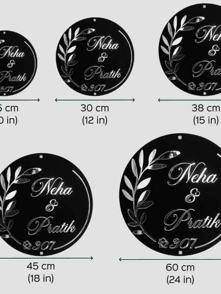 Personalized Round Black & Gold Acrylic Name Plate Jolly Gifts And Arts