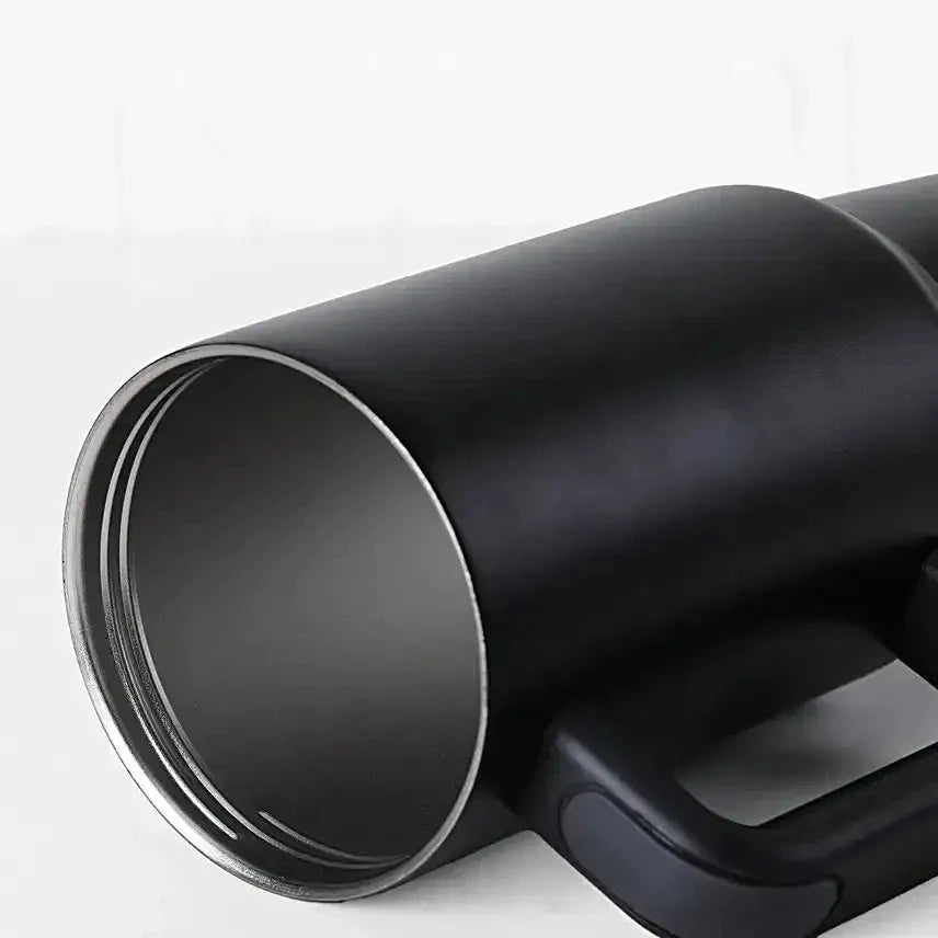 Personalized Stanley Style Black Stainless Steel Insulated Tumbler with Handle