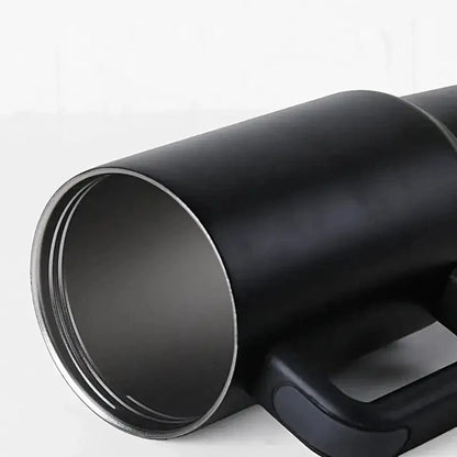 Personalized Stanley Style Black Stainless Steel Insulated Tumbler with Handle