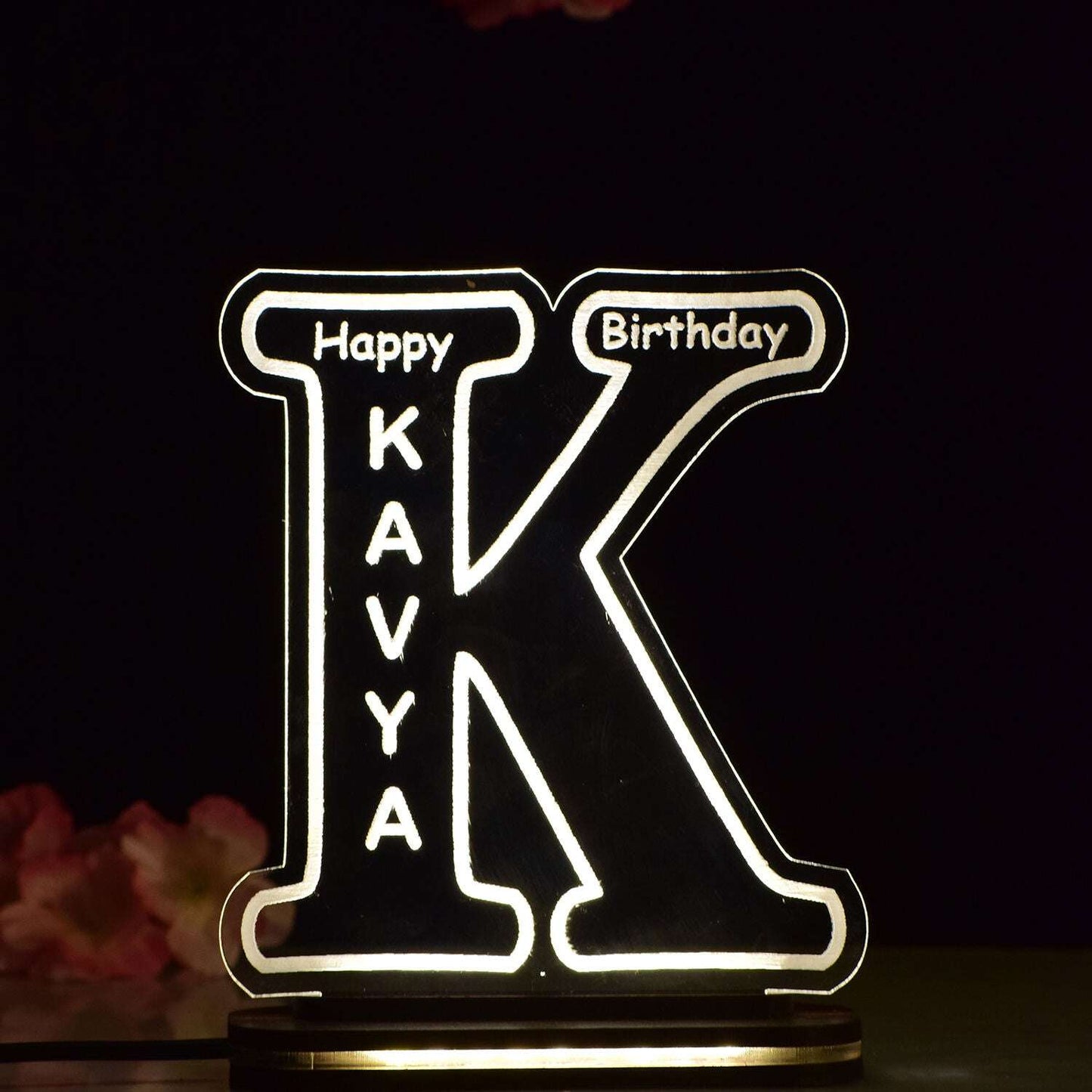 Personalized Warm White LED Alphabet Lamp, Custom Name & Occasion Gift