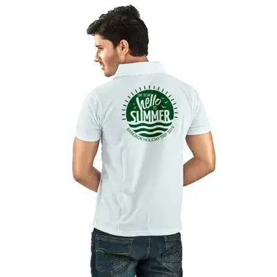 Pure Cotton Polo Neck T-Shirt- White