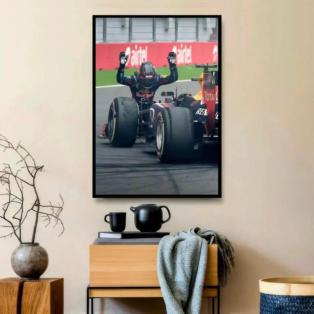 Red Bull Racing Driver Kneeling Victory Print