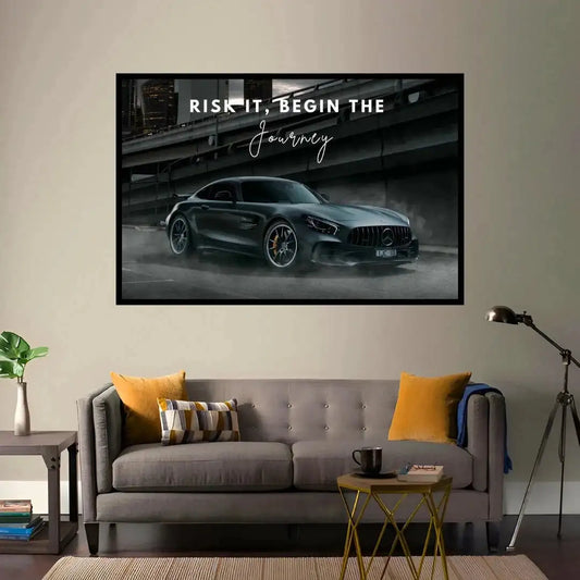 "RISK IT, BEGIN THE Journey" Entrepreneur Motivational Decor Art