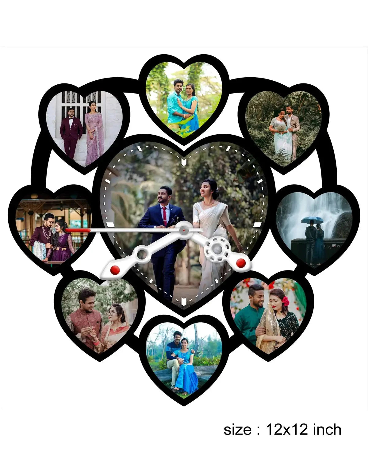 Romantic Heart-Shaped Photo Clock