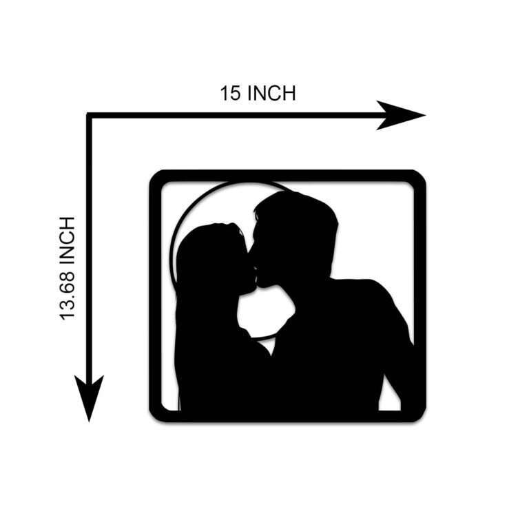 Romantic Kissing Couple Silhouette Wall Art -  - Jolly Gifts And Arts